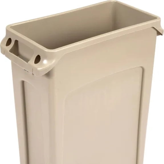 Slim Jim 3540 Space Saving Durable 23 Gallon Plastic Recycling Container, Beige