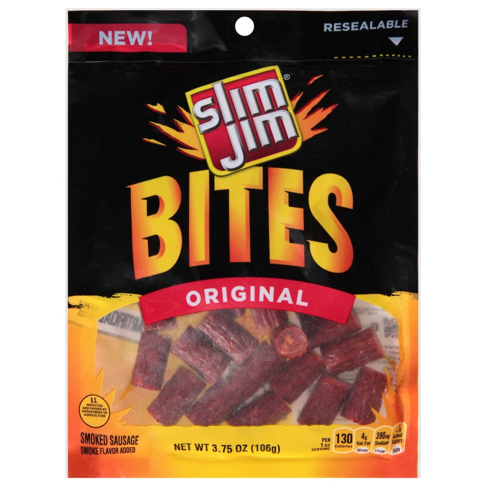 Slim Jim Bites Original Bite-Sized Smoked Sausage Snacks - 3.75 oz - Pack of 2