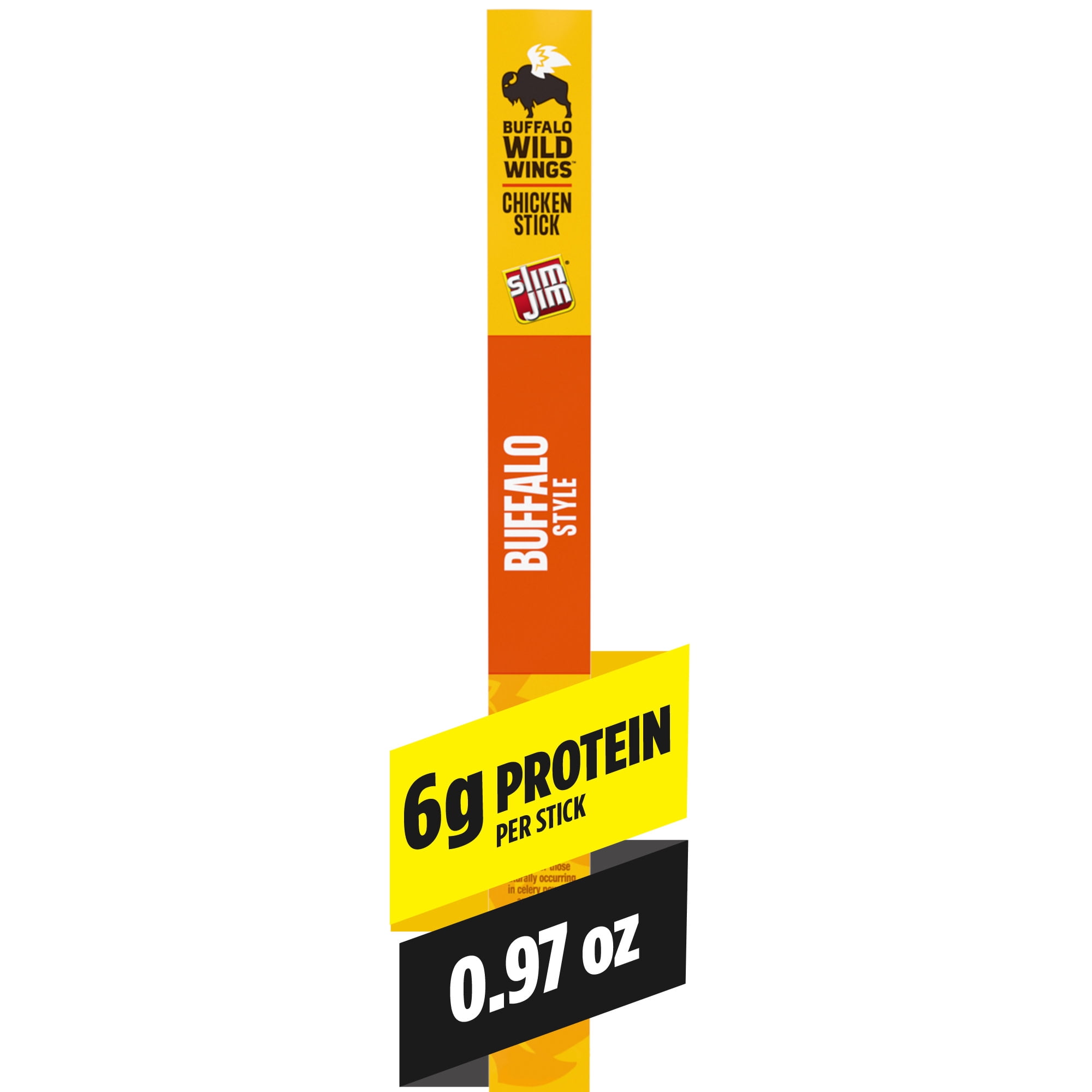 Slim Jim Giant Chicken Sticks, Buffalo Wild Wings Buffalo Style, 6g Protein per Stick, 0.97 oz.