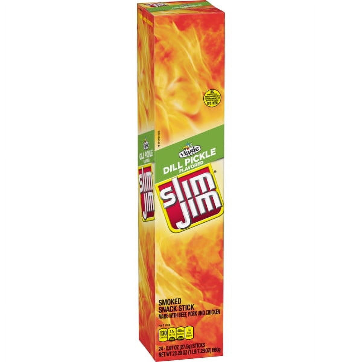 Slim Jim Giant Dill Pickle Smoked Meat Snack Sticks, 0.97 oz. (Pack of