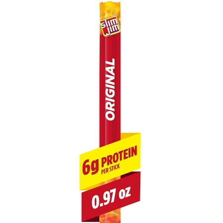 Slim Jim Giant Sized Original Smoked Snack Stick, 6g Protein Per Serving, 0.97 oz.