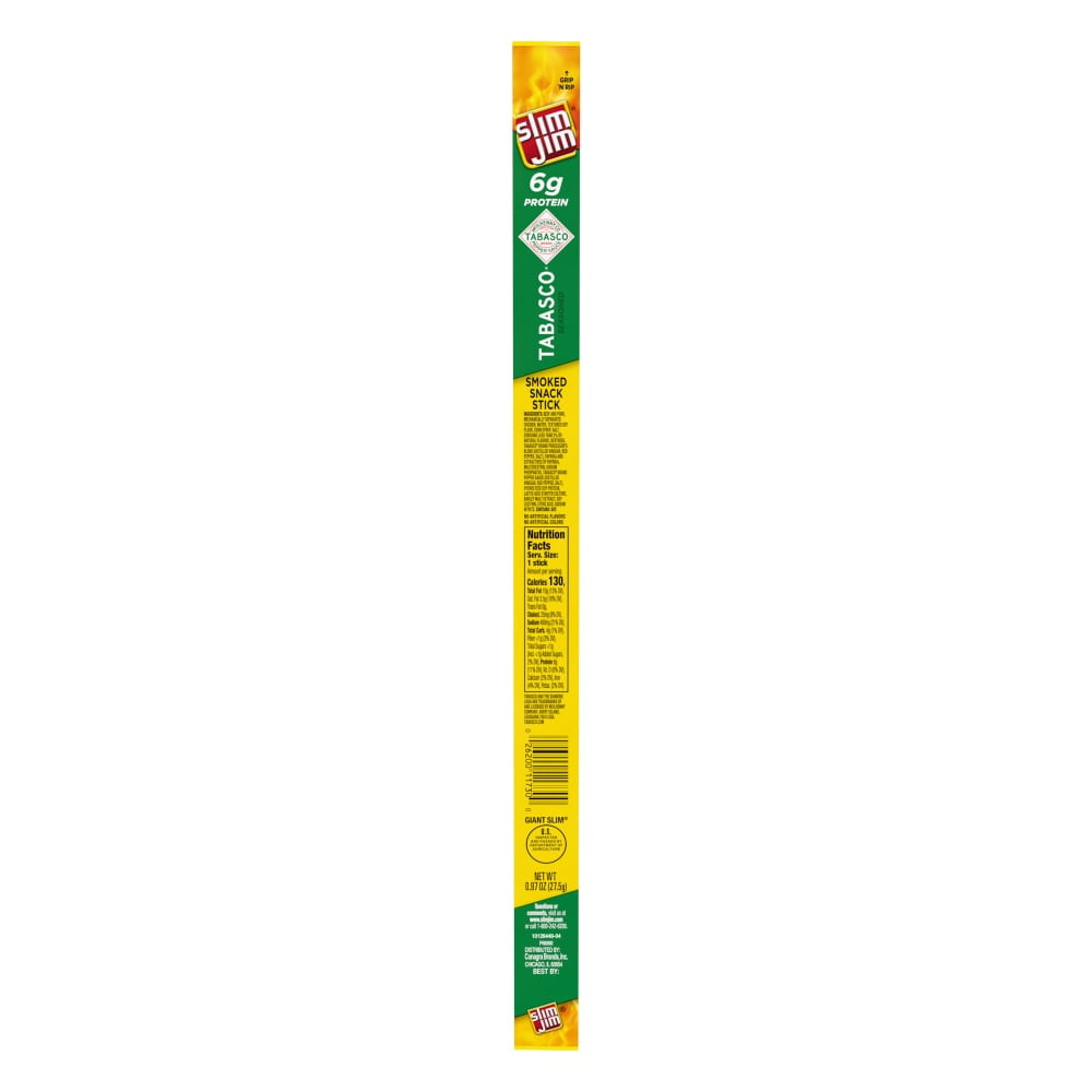 Slim Jim Giant Sized Tabasco Meat Snack Stick - 0.970 oz