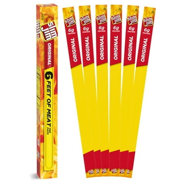 Slim Jim Giant Smoked Meat Sticks, Original Flavor, 6g Protein Per Stick, Father's Day Gift, 0.97 oz. (6 Count)