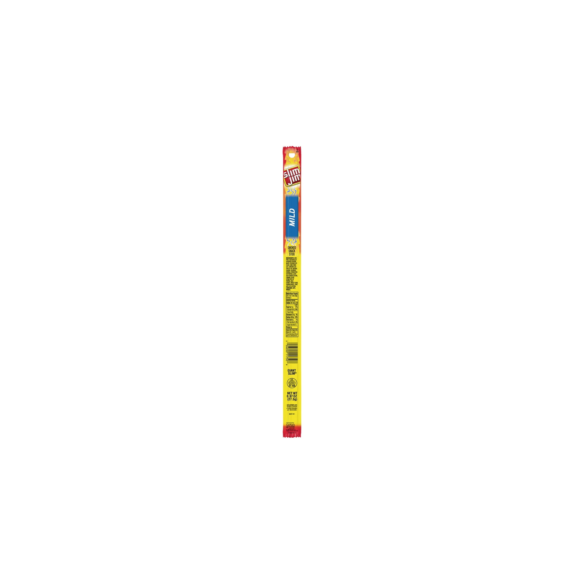 Slim Jim Mild Giant Smoked Snack Stick 0.97 oz (Pack of 32)