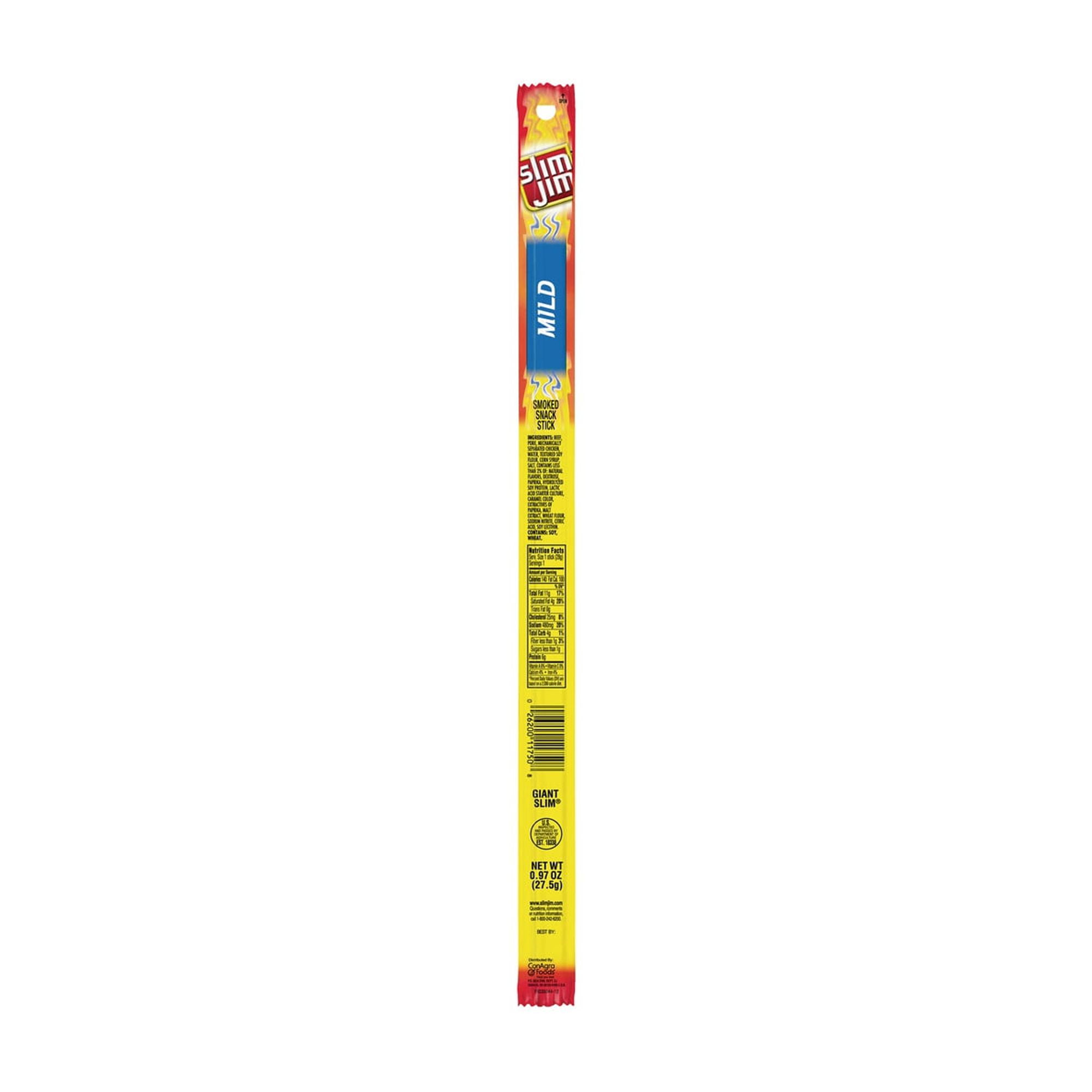 Slim Jim Mild Giant Smoked Snack Stick 0.97 oz (Pack of 3)