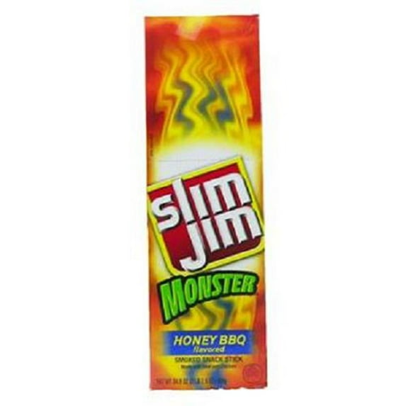 Slim Jim, Monster Honey Bbq Stick, Count 18 (1.94 oz) - Jerkys / Grab Varieties & Flavors