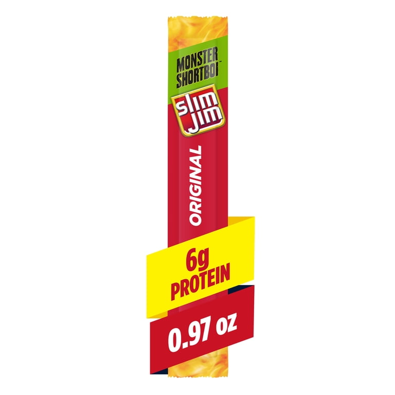Slim Jim Monster Shortboi Smoked Meat Sticks, Original Flavor, 6g