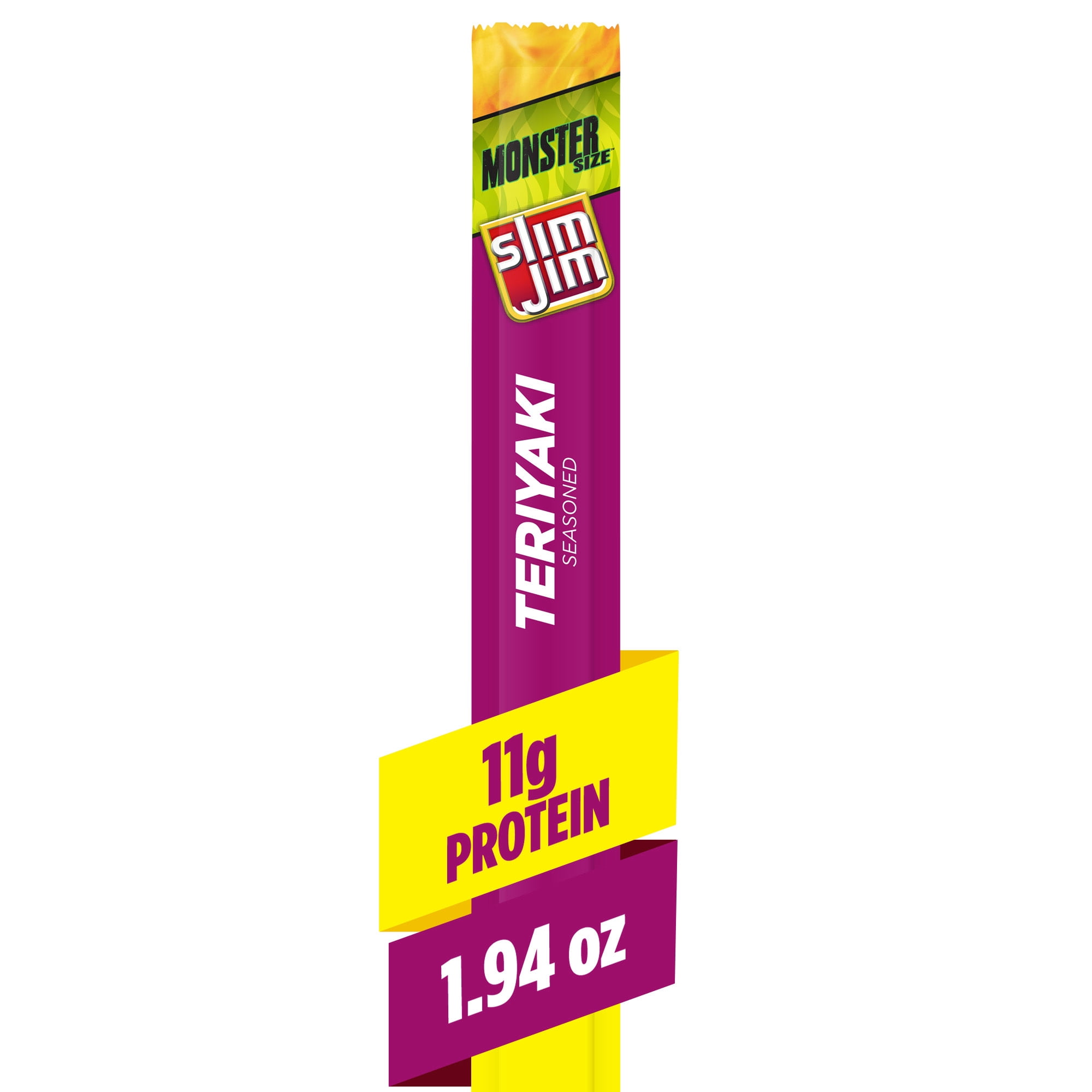 Slim Jim Monster Smoked Meat Sticks, Tabasco Flavor, 11g Protein Per Stick, 1.94 oz.