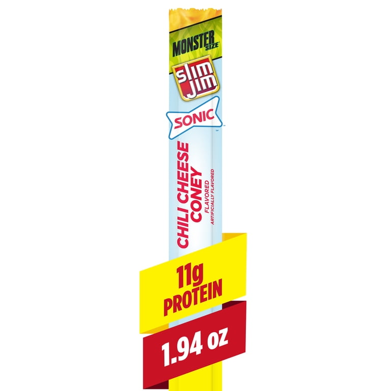 Slim Jim Monster Smoked Meat Sticks, Sonic Chili Cheese Coney
