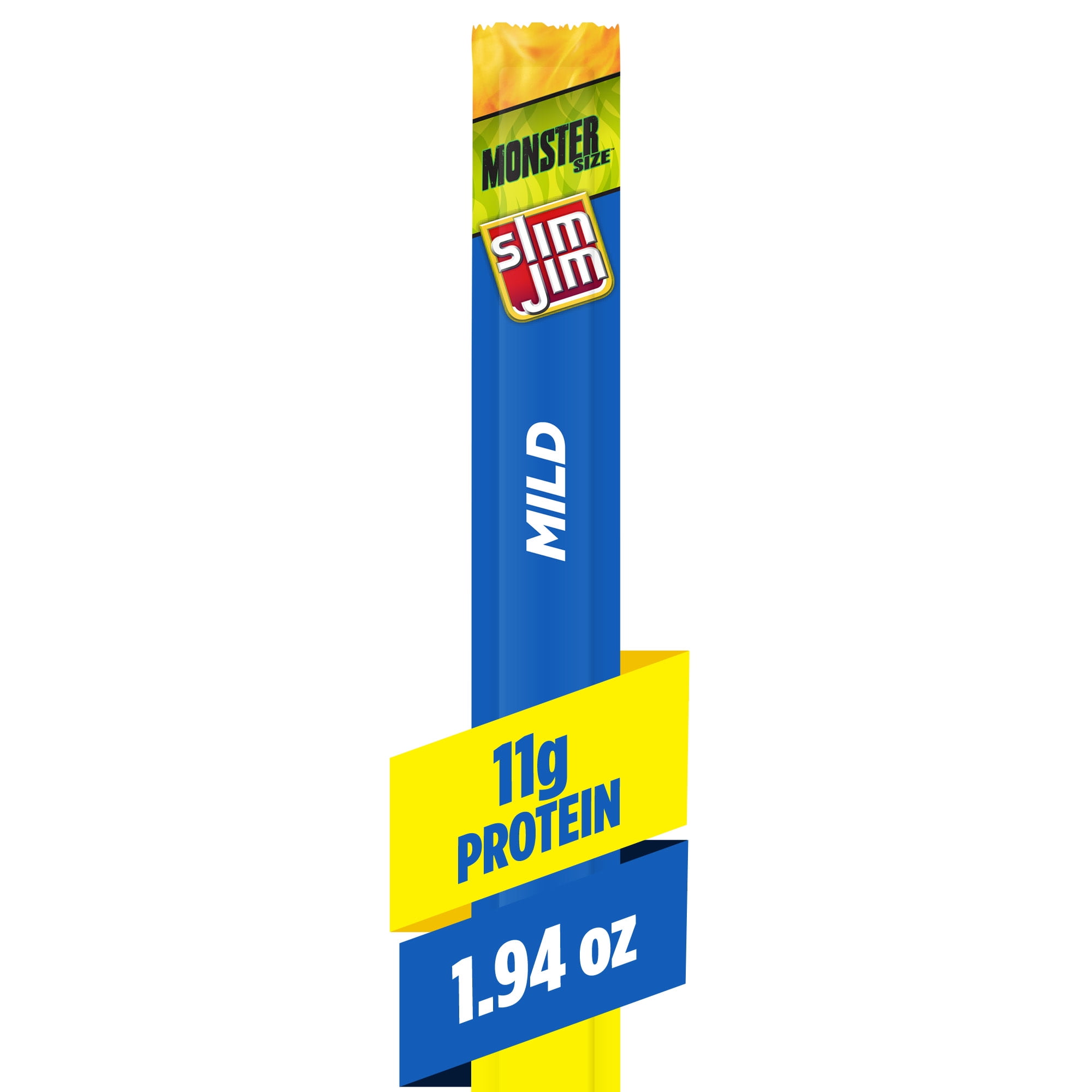 Slim Jim Monster Smoked Meat Sticks, Mild Flavor, 11g Protein Per Stick, 1.94 oz.