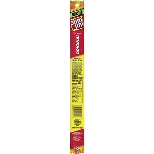 Slim Jim Monster Smoked Meat Sticks, Original Flavor, High Protein, 1.94 Oz. - Pack of 2