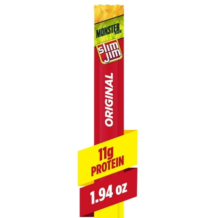 Slim Jim Monster Smoked Meat Sticks, Original Flavor, High Protein, 1.94 oz.