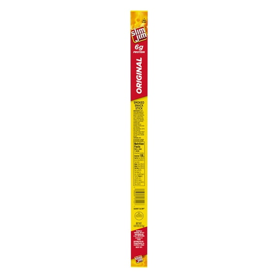 Slim Jim Original Meat Stick, 6g Protein Per Serving, 0.97 oz. Meat Snacks