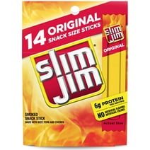Slim Jim Original Smoked Snack Sized Sticks, 0.28 oz Meat Sticks, 14 Count Box