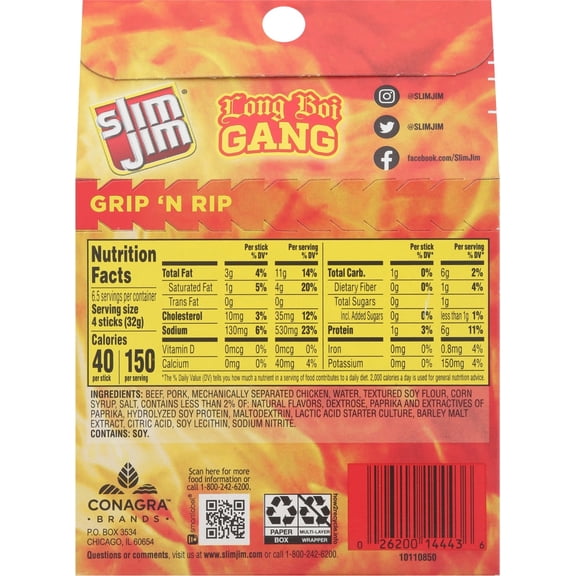 Slim Jim Original Snack Sized Meat Sticks Multipack - 26 ct / 0.28 oz