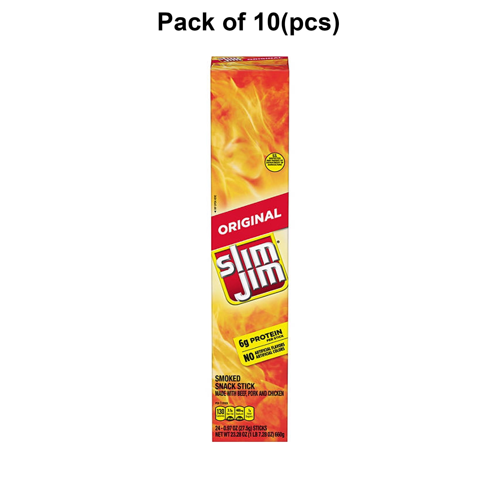 Slim Jim Original Snacks, Giant - Unleash Bold Flavor, 10 Pack ...