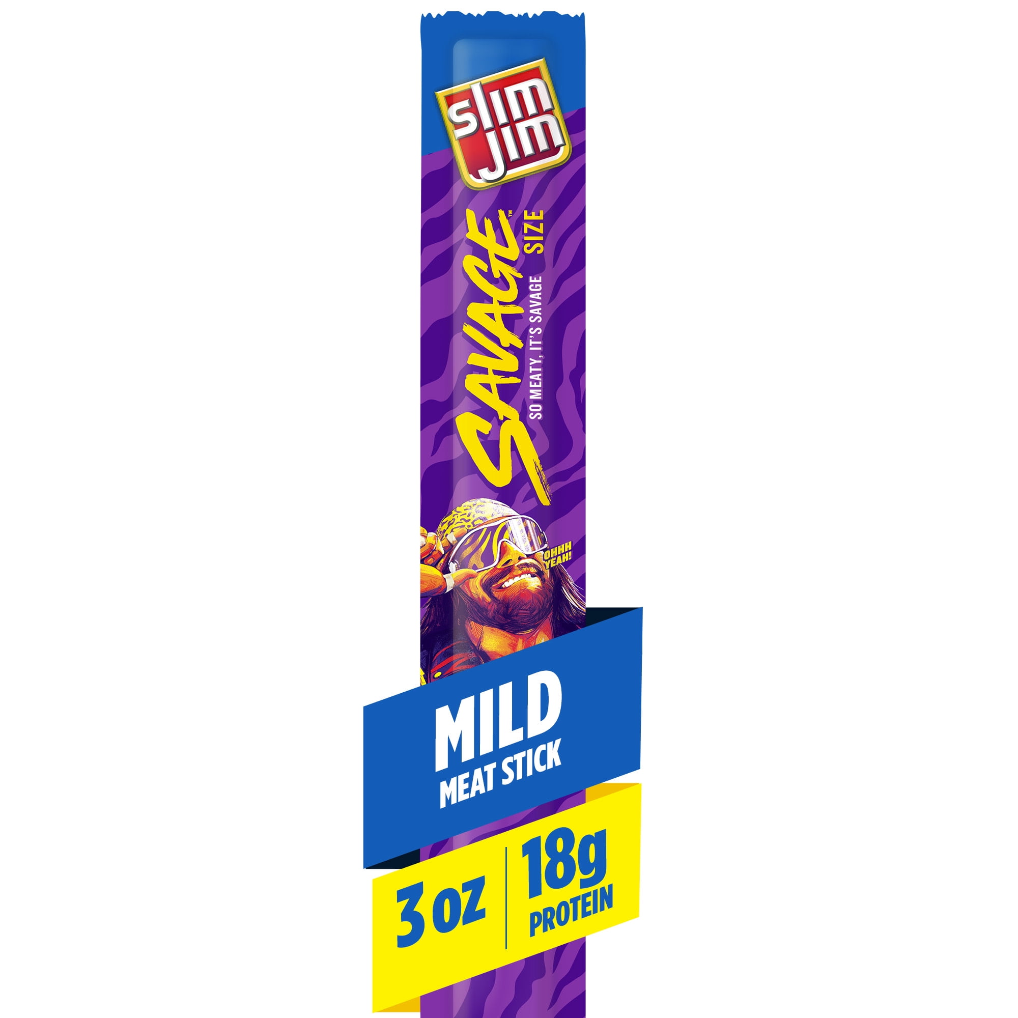 Slim Jim Savage Smoked Meat Sticks, Mild Flavor, High Protein, 3.0 oz.