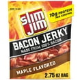 thumbnail image 1 of Slim Jim Smoked Bacon Jerky, Maple Flavor, 10g Protein Per Serving, 2.75 oz., 1 of 7