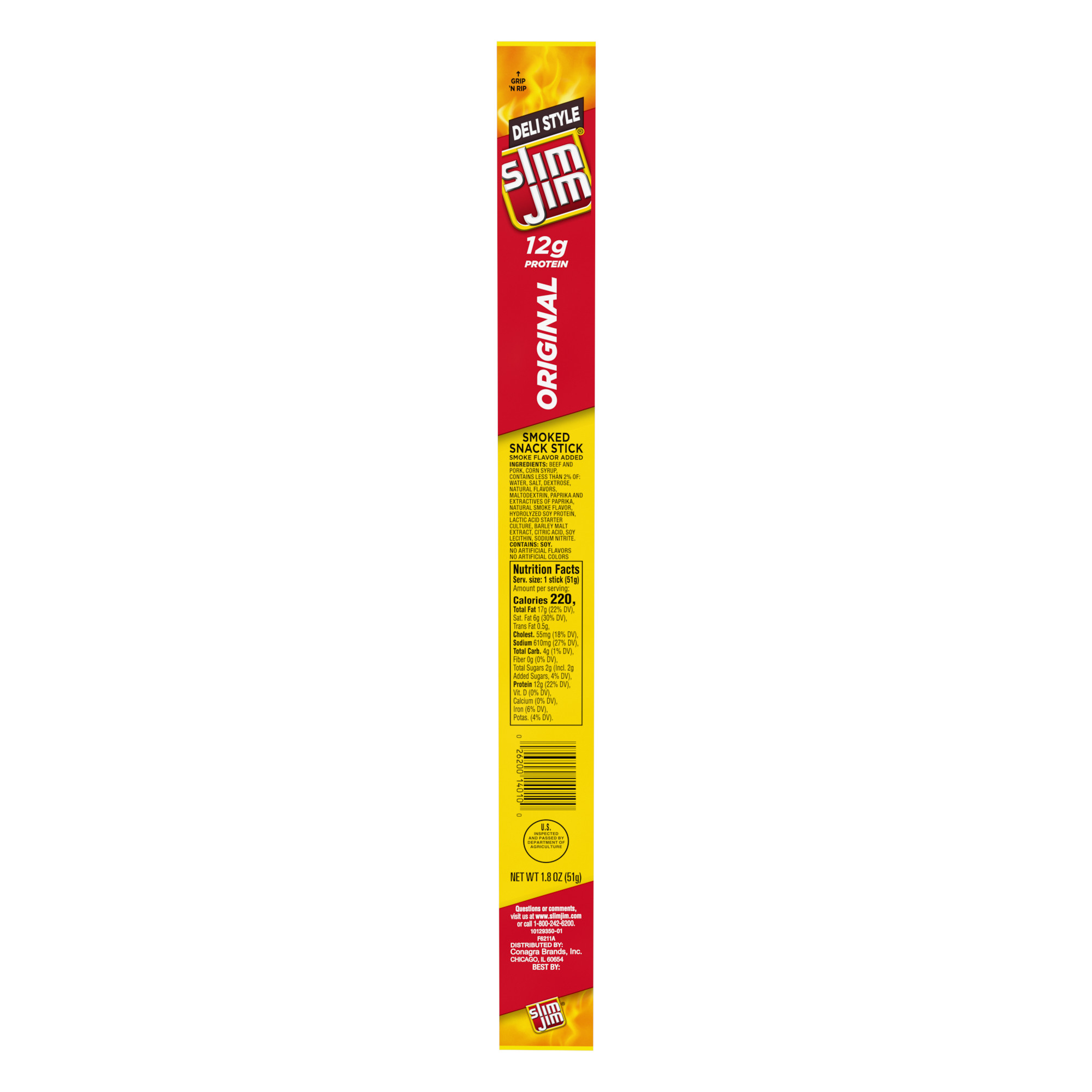 Slim Jim Smoked Meat Sticks Deli Style Original Flavor High Protein Slim Jim Smoked Meat Sticks Deli Style Original Flavor High Protein