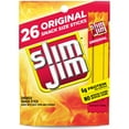 thumbnail image 1 of Slim Jim Smoked Meat Sticks, HYZ01 Original Flavor, 6g Protein Per Serving, Snack Size, 0.28 oz. (26 Count), 1 of 3