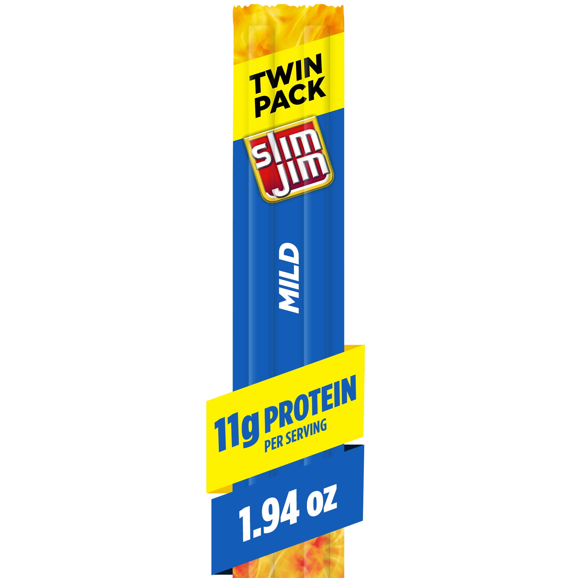 Slim Jim Smoked Meat Sticks, Mild Flavor, 11g Protein Per Serving, Twin Pack, 1.94 oz.