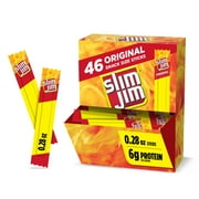 Slim Jim Smoked Meat Sticks, Original Flavor, 6g Protein Per Serving, Snack Size, Easter Basket Stuffer for Men, 0.28 oz. (46 Count)