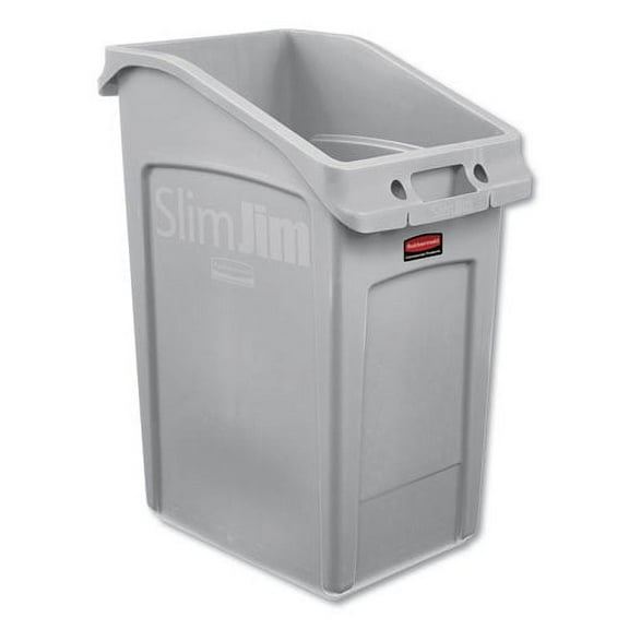 Slim Jim Under-Counter Container, 23 Gal, Polyethylene, Gray | Bundle of 2