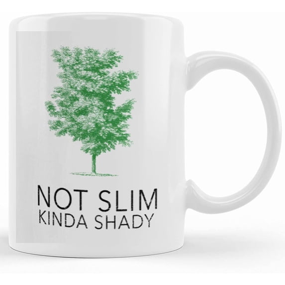Not Slim Kinda Shady Mug, Funny Mug, Funny Pun Mug, Ceramic Novelty Coffee Mug, Tea Cup, Gift Present For Birthday, Christmas Thanksgiving Festival, 11oz Sarcasm With Sayings Mug