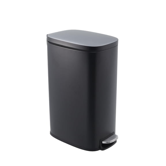Slim Kitchen Trash Can 13 gal, Skinny Stainless Steel Garbage Can with Removable Inner Bucket & Soft Close Lid, Narrow Trash Bin for Bathroom Living Room Office