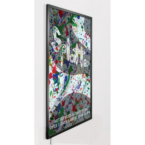 Slim LED Light Box And Black Snap Open Frame, 37.5 x 49.56 x .83-Inch, Wall Mounted, Holds 36 x 48-Inch Translucent Graphic (LPLED3648B)