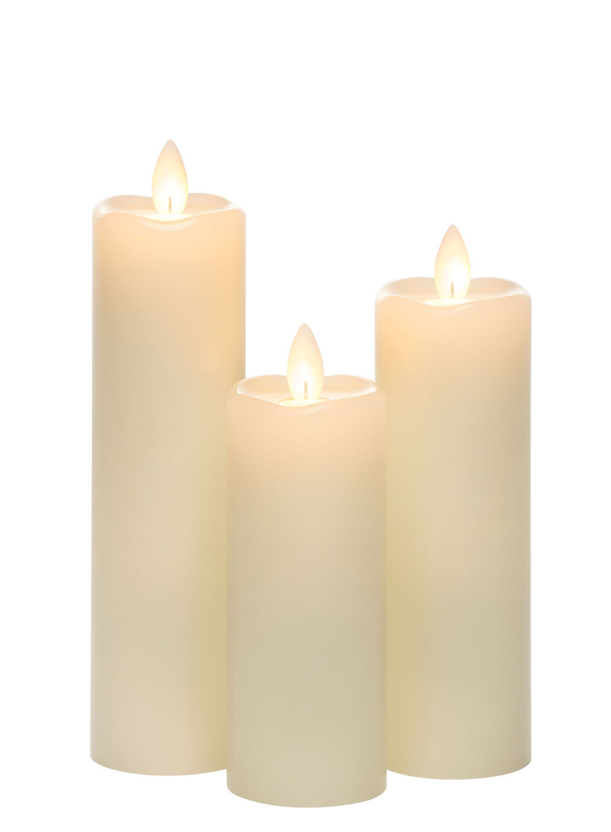 Slim LED Pillar Candle Set of 3