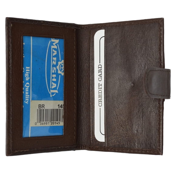 Slim Lamb Leather Credit Card ID Mini Snap Bifold Wallet Driver's License Safe 145C (C)
