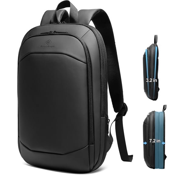 HEROIC KNIGHT Waterproof Expandable 15.6" Laptop Backpack for Men, Black
