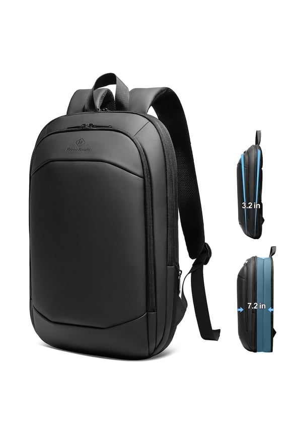 Expandable 15.6" Laptop Backpack for Men, Waterproof Computer Backpack for Business Office Collge Travel, Black