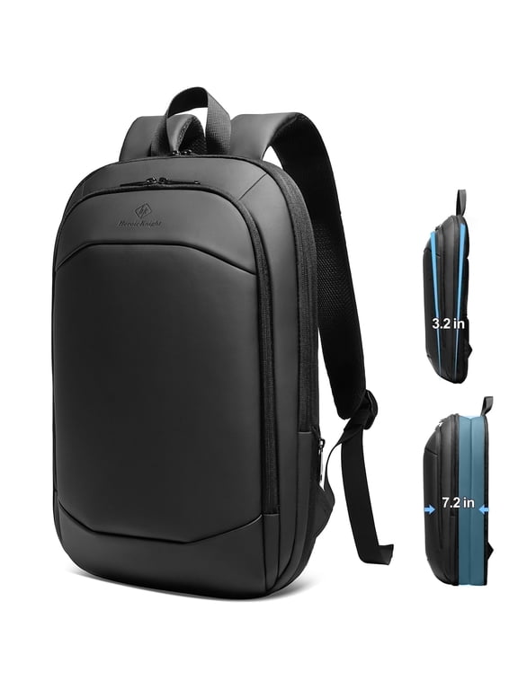 Expandable 15.6" Laptop Backpack for Men, Water‑resistant Computer Backpack for Business Office Collge Travel, Black