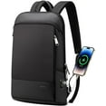 thumbnail image 1 of Slim Laptop Thin Business Backpack with Bottle Holder USB  Professional for Men Notebook Work Office Anti   Computer 15-15.6 inch  pack Light Black, 1 of 6