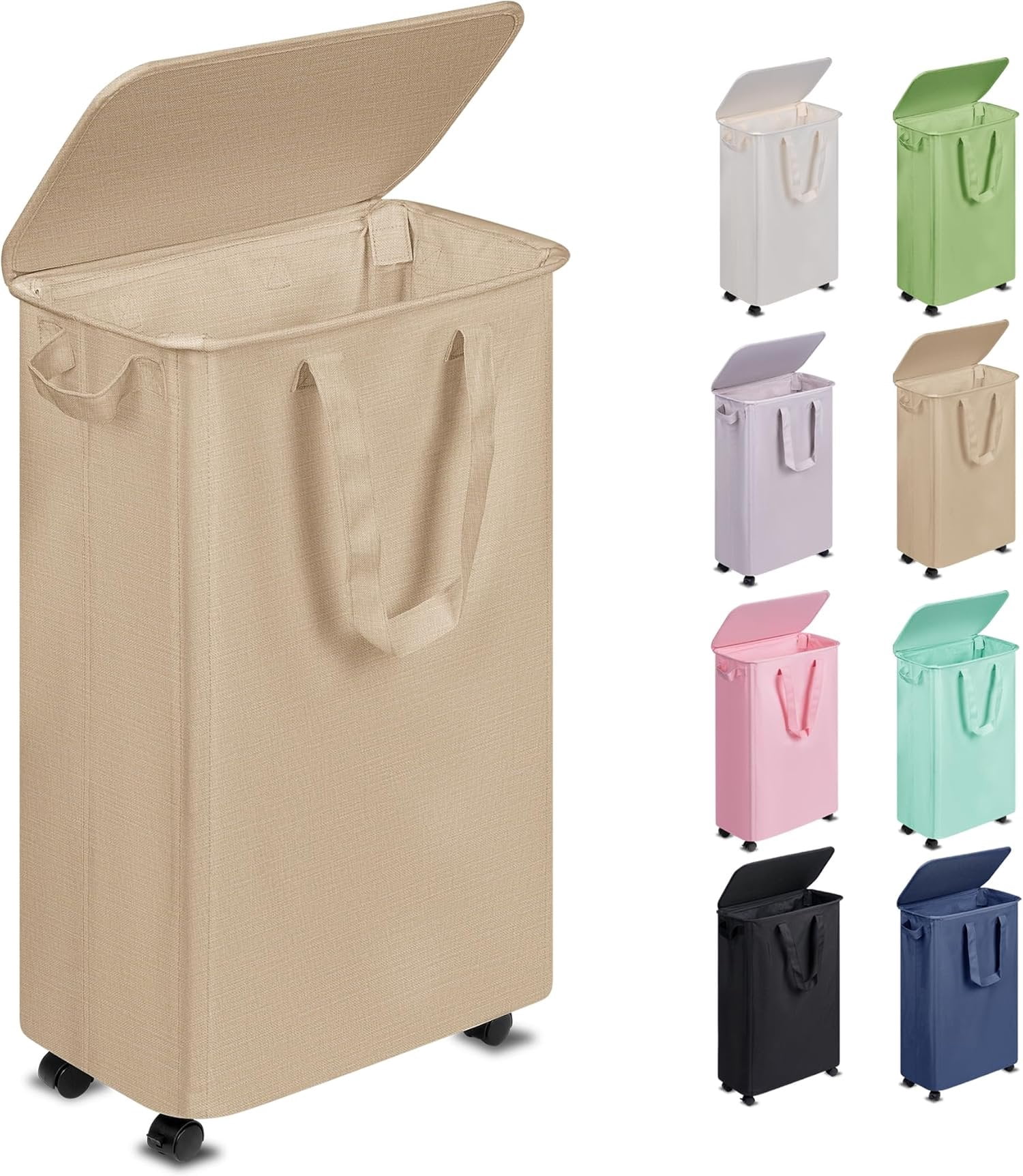 Slim Laundry Hamper With Lidnull