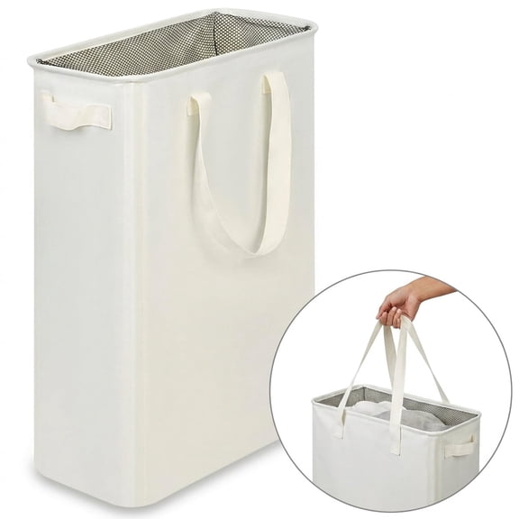 Slim Laundry Hamper, Narrow Laundry Hamper, Collapsible Laundry Baskets, Small Laundry Basket, Dirty Clothes Hamper, Clothes Hamper, Laundry Bin, Dorm Laundry Basket, Beige