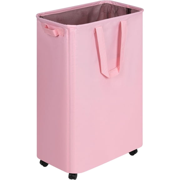 Slim Laundry Hamper with Wheels, Rolling Laundry Basket for Clothes, Small Laundry Basket for , Dorm and Laundry Room, 75L (19.8 Gallons)