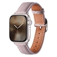 thumbnail image 1 of Slim Leather Band Compatible with Apple Watch 38/40/41/42mm(S10),for Women Men,Quadrate&Round Arc Buckle Deaign,Lychee Leather Adjustable Classic Watch Band Strap Bracelet,Purple, 1 of 7