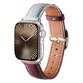 thumbnail image 1 of Slim Leather Band Compatible with Apple Watch 42/44/45/46/49mm,for Women Men,Quadrate&Round Arc Buckle Deaign,Lychee Leather Adjustable Classic Watch Band Strap Bracelet,Bluewinered, 1 of 7