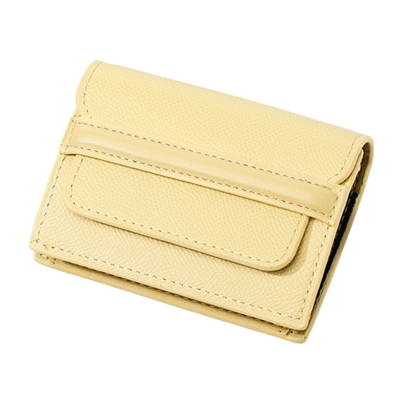 Slim Leather Card Case for Women with RFID Blocking, Multi-Slot Wallet for Cash and ID