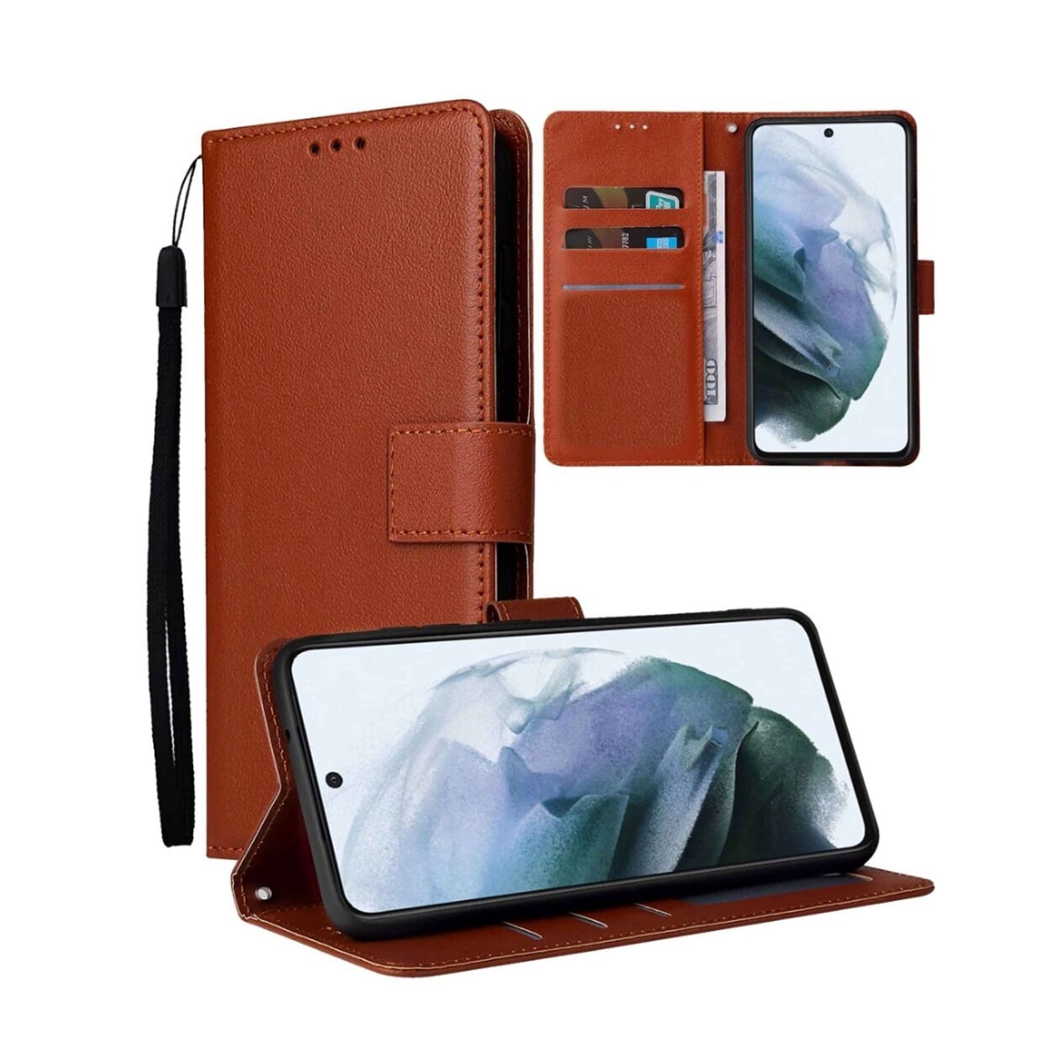 Slim Leather Case with Card Storage for iPhone 17 Pro Max - Brown