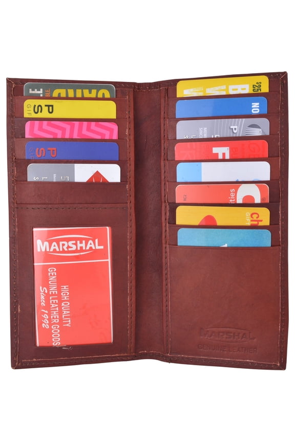 Slim Leather ID/Credit Card Holder Long Wallet with Pen holder