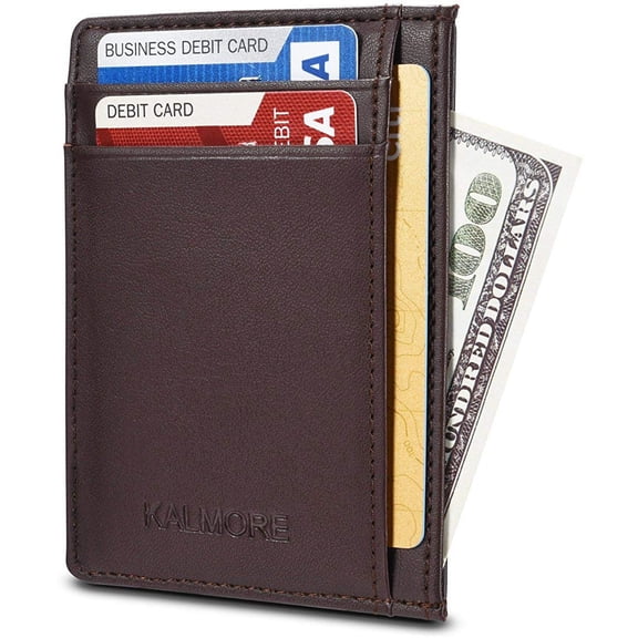Slim Leather RFID-Blocking Card Holder Wallet