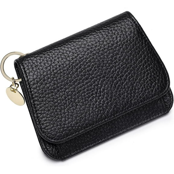Slim Leather Wallet For Women Small Credit Card Holder With Coin pocket, ID Window, Keychain
