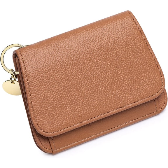Slim Leather Wallet For Women Small Credit Card Holder With Coin pocket, ID Window, Keychain