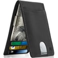 thumbnail image 1 of Slim Leather Wallet for Men – RFID Blocking Minimalist Front Pocket Wallet with Money Clip – Genuine Leather Bifold Card Holder – Gift-Ready, 1 of 6