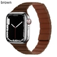 thumbnail image 1 of Slim Leather link for Apple Watch Band 38mm 40mm 41mm 42mm 44mm 45mm, ALMNVO Compatible for iWatch Series 7/6/5/4/3/2/1/SE, Magnetic Bands Compatible for Apple Watch Bands for Women ,Brown, 1 of 7