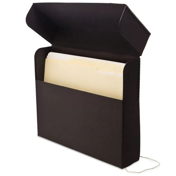 Print File Slim Letter Size Flip Top Document Box, Black